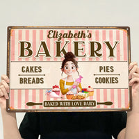 Baked With Love - Personalized Metal Sign