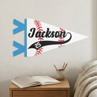 Personalized Baseball Player Name & Number Pennant Flag