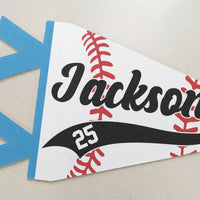 Personalized Baseball Player Name & Number Pennant Flag