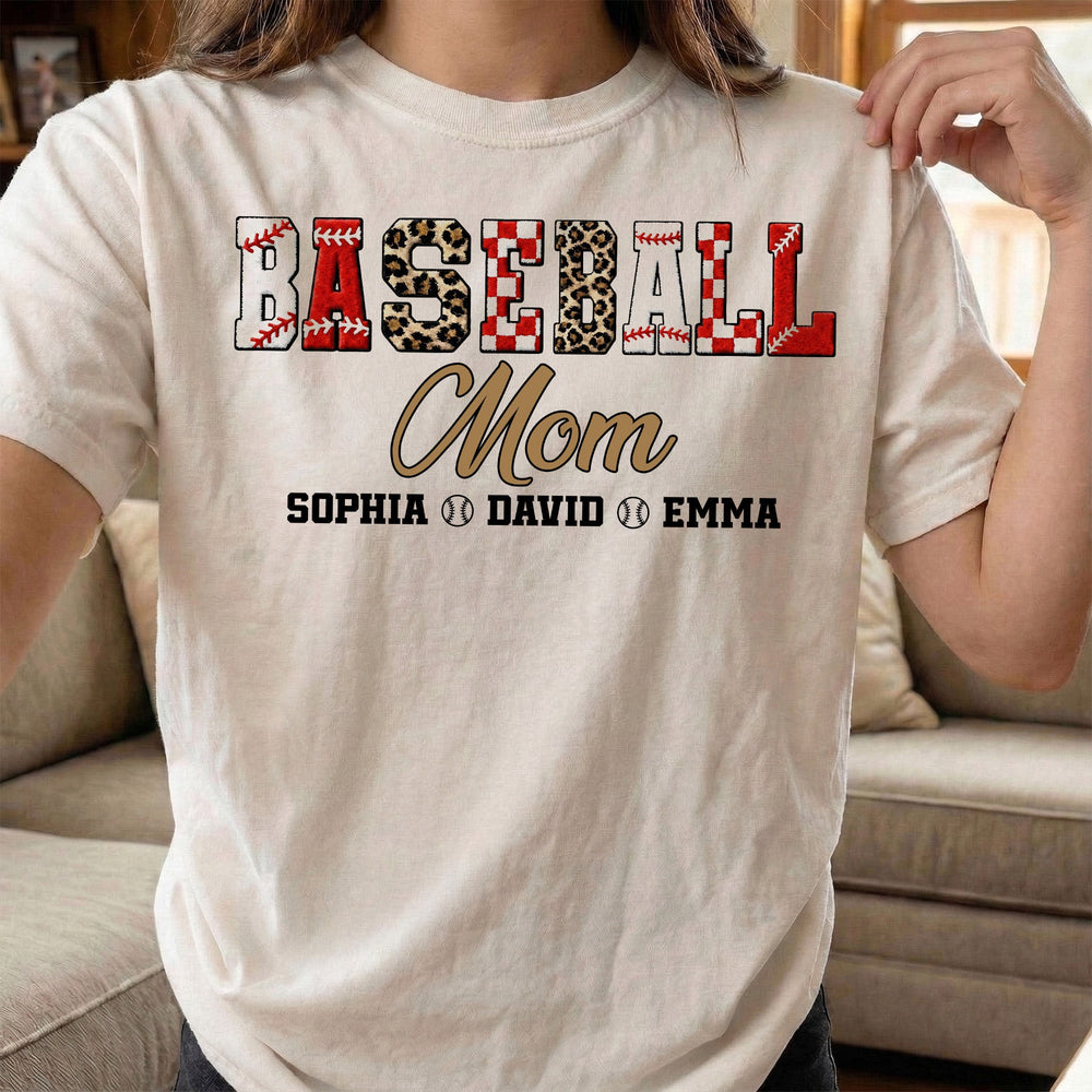 Baseball Mom Faux Yarn Print - Personalized Shirt