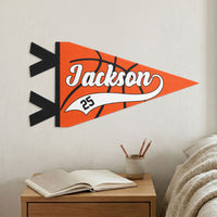 Personalized Basketball Player Name & Number Pennant Flag