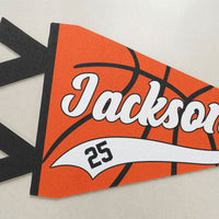 Personalized Basketball Player Name & Number Pennant Flag