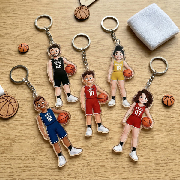 Basketball Player Gift - Personalized Keychain