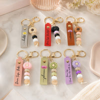 Personalized Birth Flower Keychain - Be Safe Have Fun Wristlet Gift for Daughter