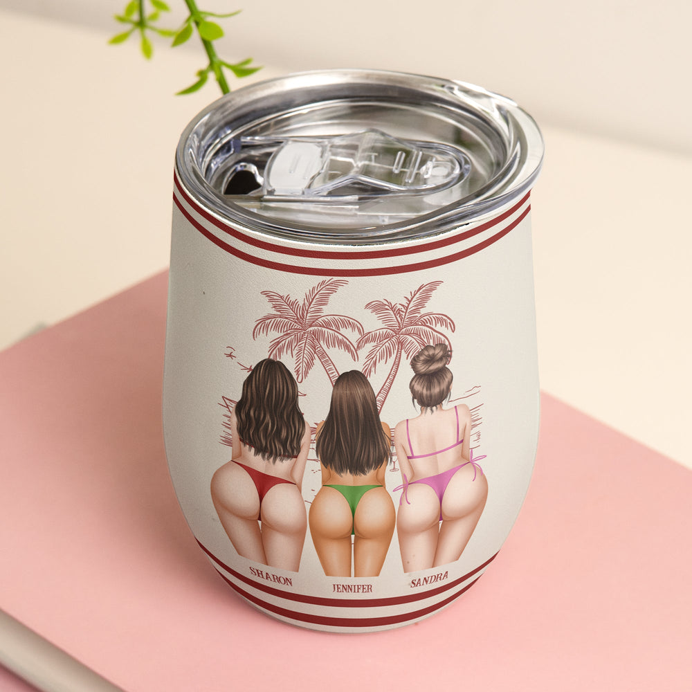Beaches, Booze & Besties - Personalized Wine Tumbler