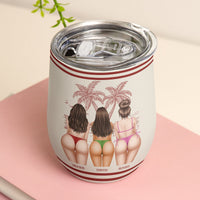 Beaches, Booze & Besties - Personalized Wine Tumbler