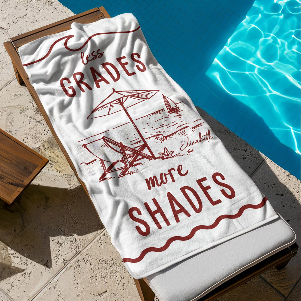 Beaching Not Teaching End Of Year Gift - Personalized Beach Towel