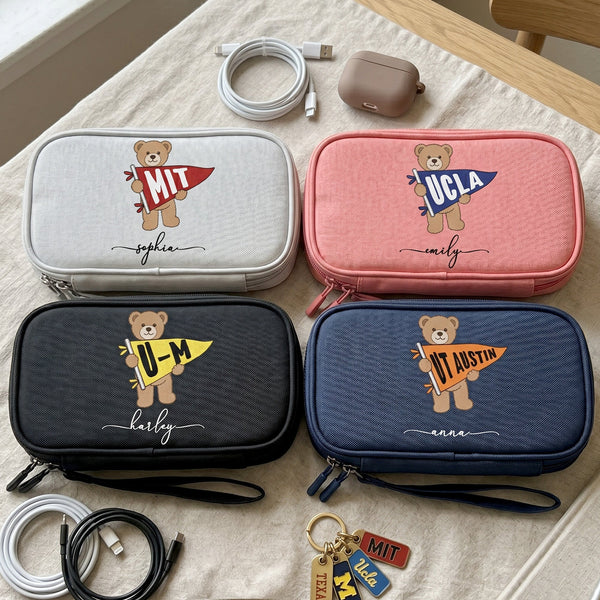 Bear School Spirit - Personalized Cable Bag