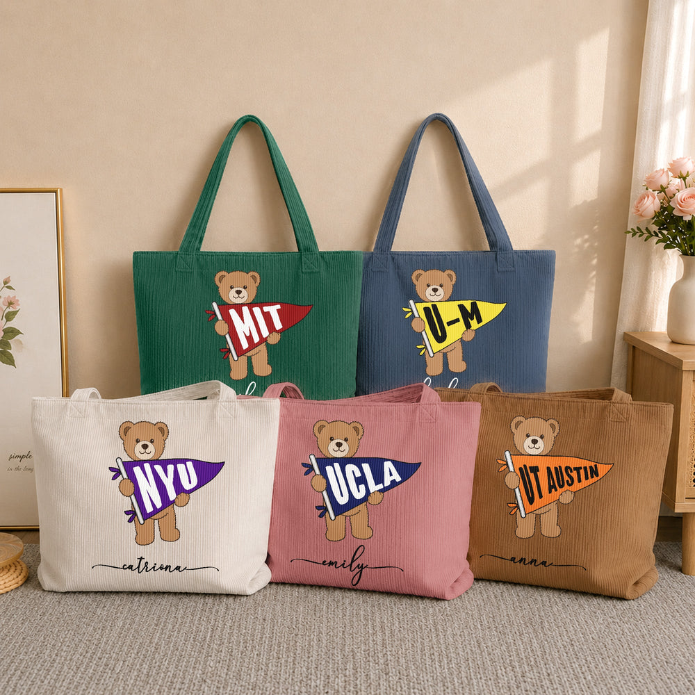 Bear School Spirit - Personalized Tote Bag