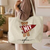 Bear School Spirit - Personalized Tote Bag