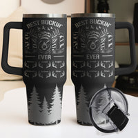 Father's Day Gifts, Best Buckin' Dad Ever Custom Kids Names - Personalized 40oz Tumbler