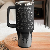Father's Day Gifts, Best Buckin' Dad Ever Custom Kids Names - Personalized 40oz Tumbler