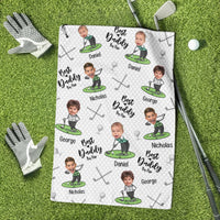 Best Dad By Par Best Papa By Par - Personalized Photo Golf Towel