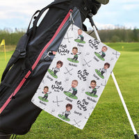 Best Dad By Par Best Papa By Par - Personalized Photo Golf Towel