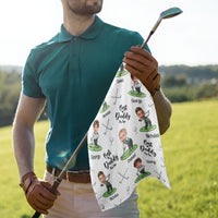 Best Dad By Par Best Papa By Par - Personalized Photo Golf Towel