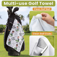 Best Dad By Par Best Papa By Par - Personalized Photo Golf Towel