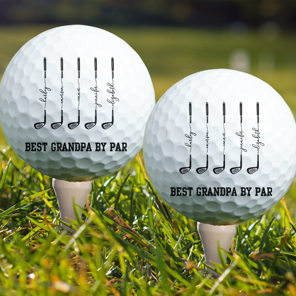 Best Dad By Par, Best Grandpa By Par - Personalized Golf Ball