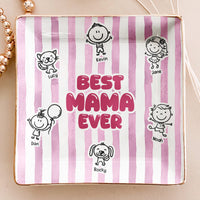 Best Mom Ever Doodle - Personalized Jewelry Dish