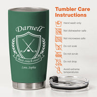 Personalized Best Coach Ever Tumbler, Custom Sports Coach Gift for Baseball Basketball Soccer Football