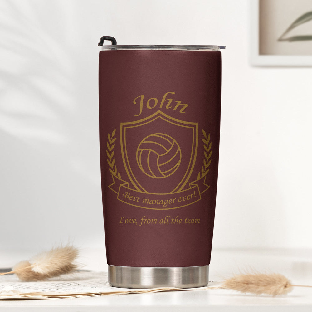 Personalized Best Coach Ever Tumbler, Custom Sports Coach Gift for Baseball Basketball Soccer Football