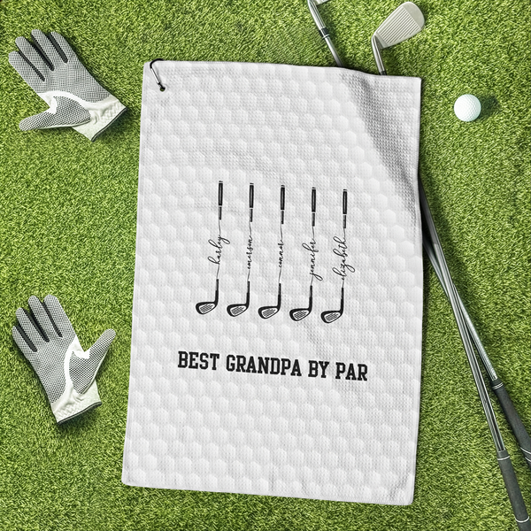Best Dad By Par, Best Grandpa By Par - Personalized Golf Towel