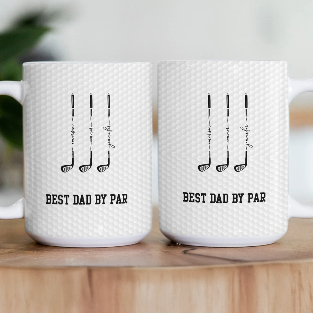Best Dad By Par, Best Grandpa By Par - Personalized Mug
