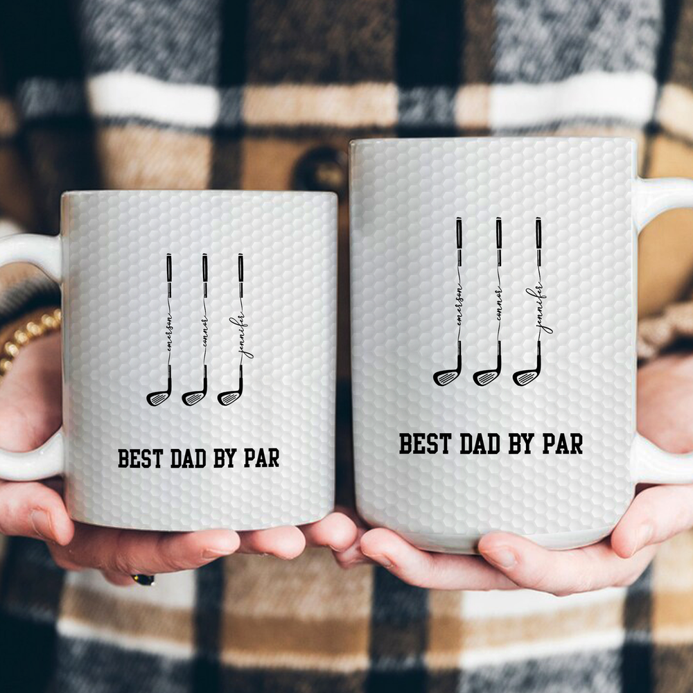 Best Dad By Par, Best Grandpa By Par - Personalized Mug