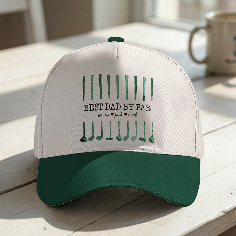 Best Dad By Par Custom Name Golf Dad - Personalized Classic Cap