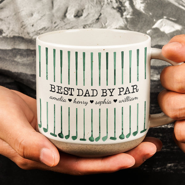 Best Dad By Par Custom Name Golf Dad Gift Father's Day - Personalized Mug | Funny Golf Dad Gift