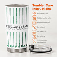 Best Dad By Par Custom Name Golf Dad - Personalized Tumbler Cup