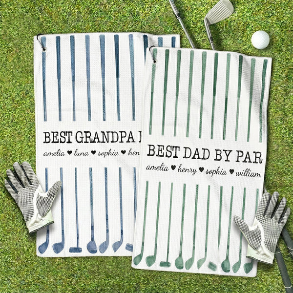 Best Dad By Par Custom Name Golf Dad - Personalized Golf Towel