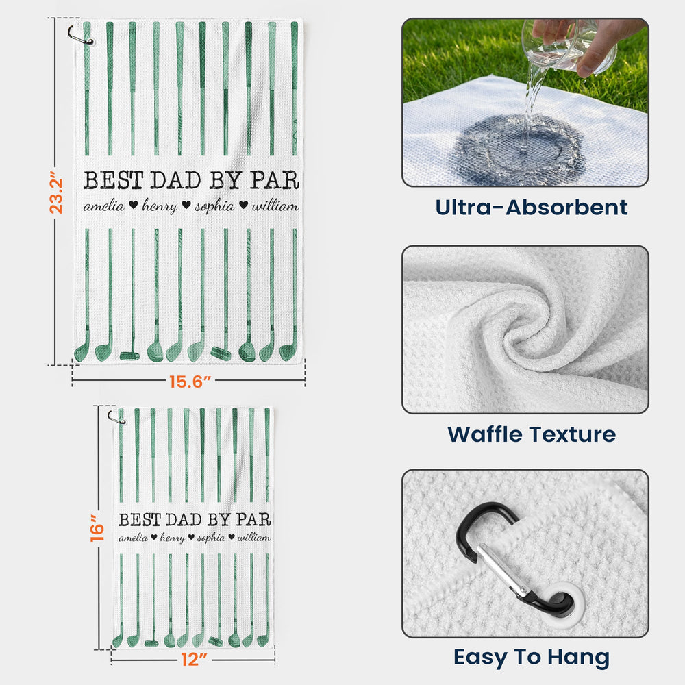 Best Dad By Par Custom Name Golf Dad - Personalized Golf Towel
