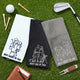 Best Dad By Par Faceless Sketch Art - Personalized Golf Towel