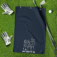 Best Dad By Par Faceless Sketch Art - Personalized Golf Towel