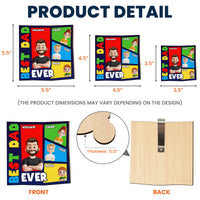 Best Dad Ever Arcade Theme - Personalized Car Visor Clip | Retro Gamer Dad Gift