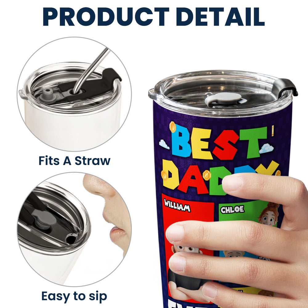 Best Dad Ever Arcade Theme - Personalized Tumbler