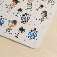 Best Dad Ever Custom Kid Face - Personalized Desk Mat