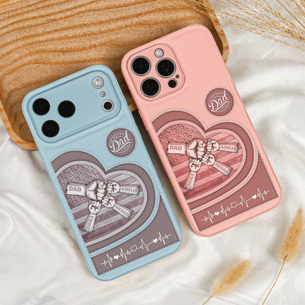 Best Dad Ever Fist Bump Dad & Kids - Personalized Phone Case