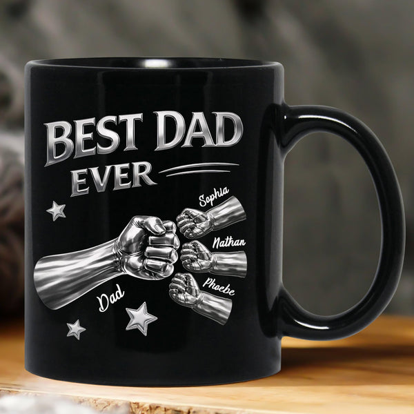 Best Dad Ever Fist Bump New Version - Personalized Mug
