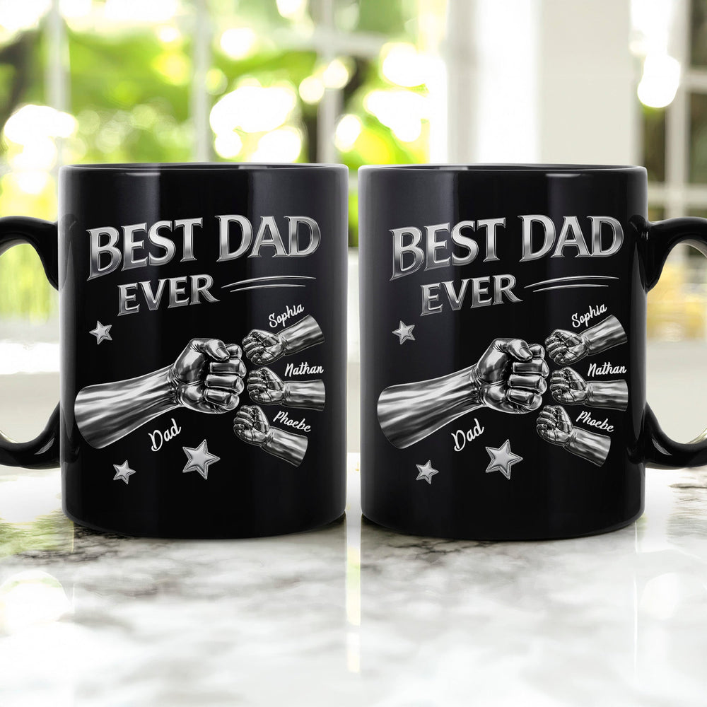 Best Dad Ever Fist Bump New Version - Personalized Mug
