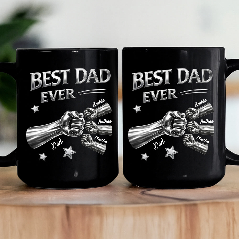 Best Dad Ever Fist Bump New Version - Personalized Mug