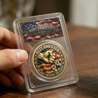 Father's Day Gifts, Best Dad Ever Fist Bumps With Kids' Names - Personalized Coin