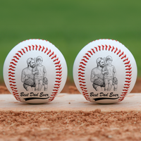 Best Dad Ever Photo Sketch Line Art Father's Day Gift For Dad, Husband - Personalized Baseball