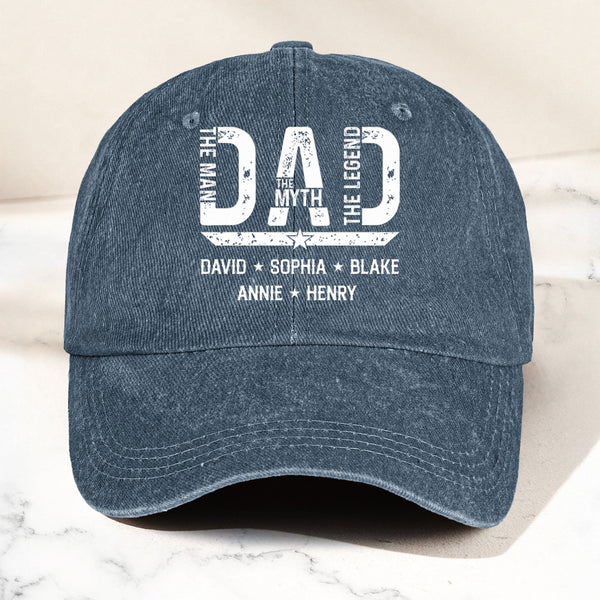 Best Dad Ever The Man, The Myth, The Legend - Personalized Cap