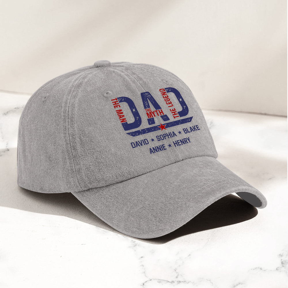 Best Dad Ever The Man, The Myth, The Legend - Personalized Cap