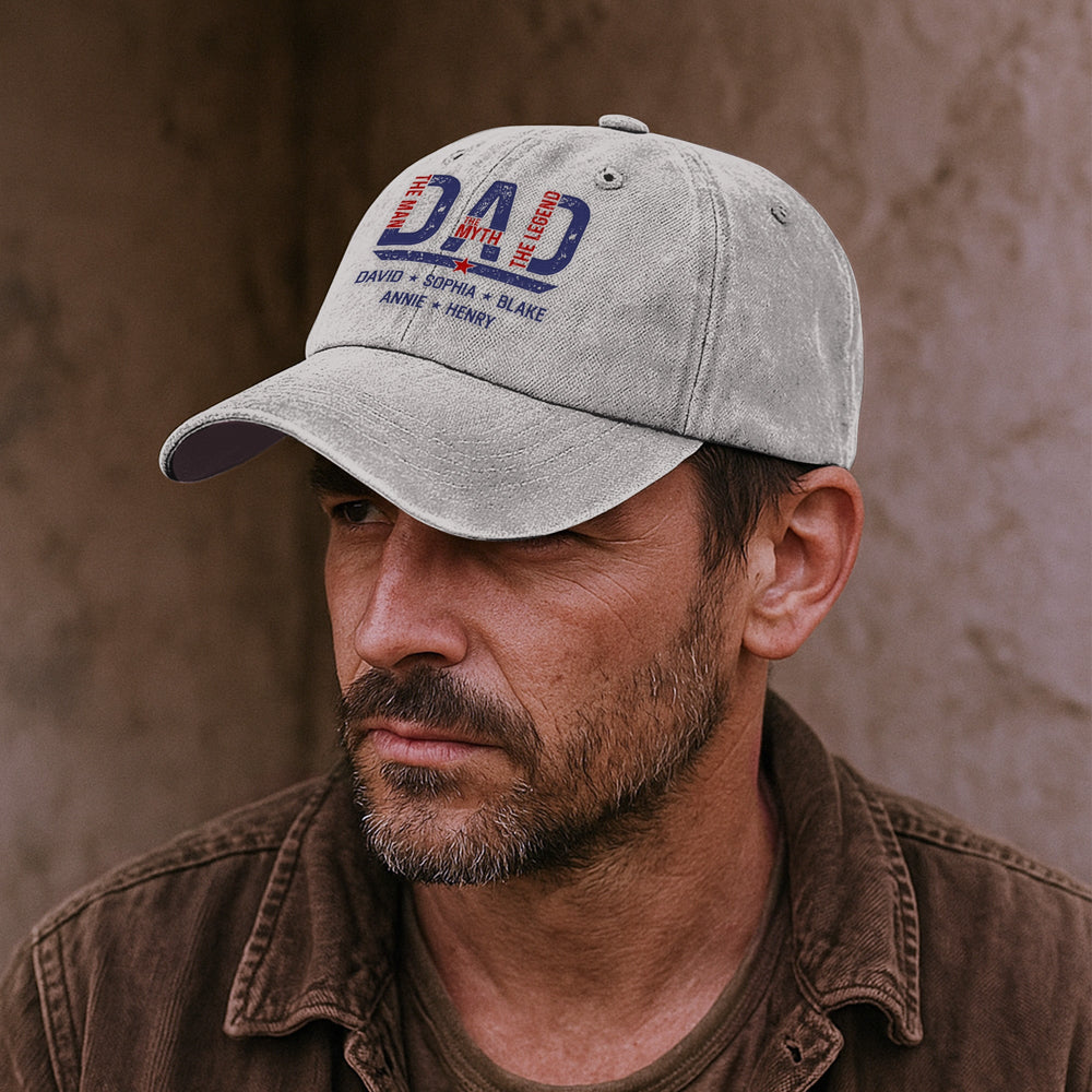 Best Dad Ever The Man, The Myth, The Legend - Personalized Cap