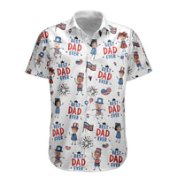 Best Dad Ever USA Flag - Personalized Hawaiian Shirt