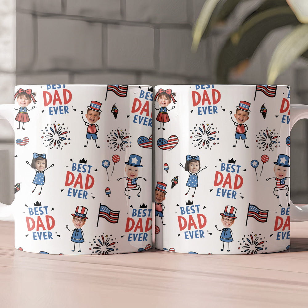 Best Dad Ever USA Flag - Personalized Mug | Patriotic Father’s Day Gift For Dad & Grandpa