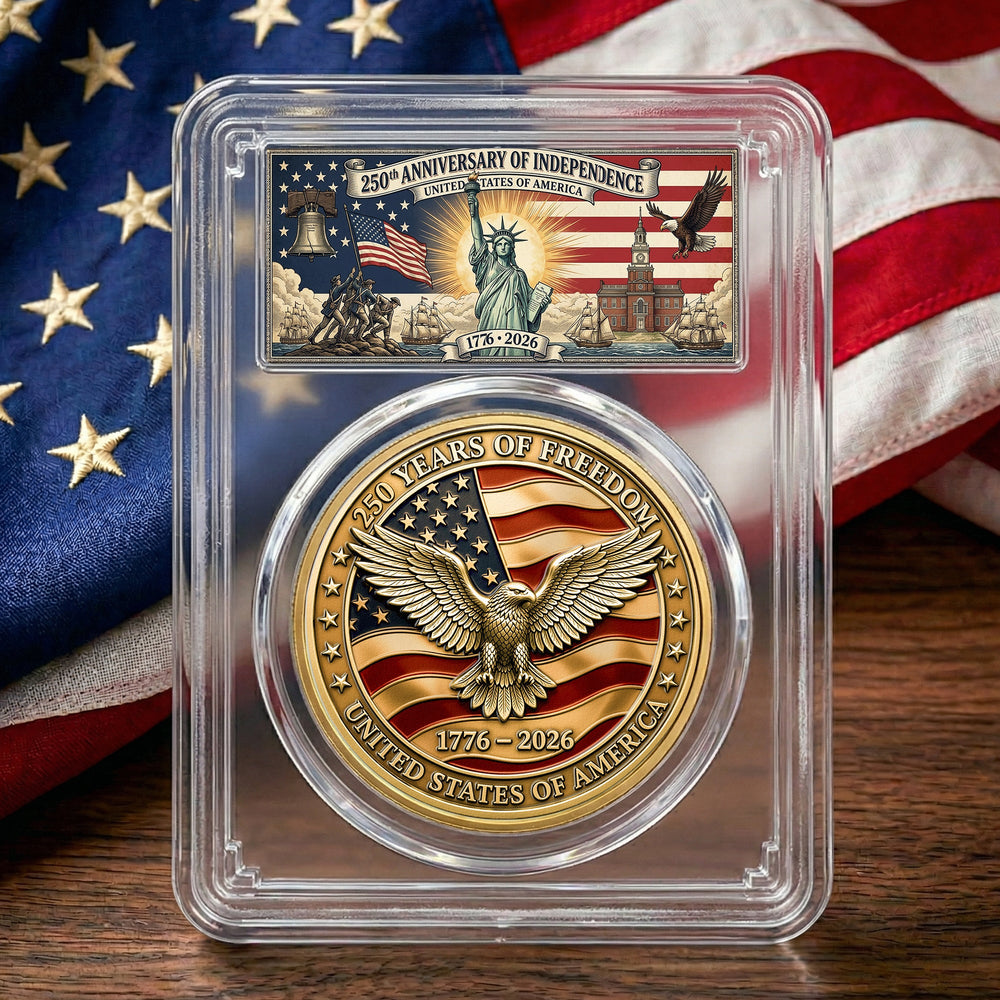 Father's Day Gifts, Best Dad Ever USA 250Th Anniversary - Personalized Coin
