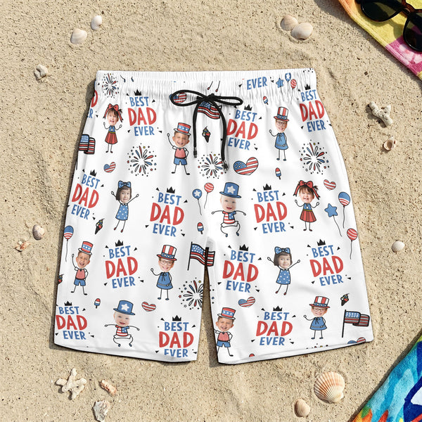 Best Dad Ever USA Flag - Personalized Shorts